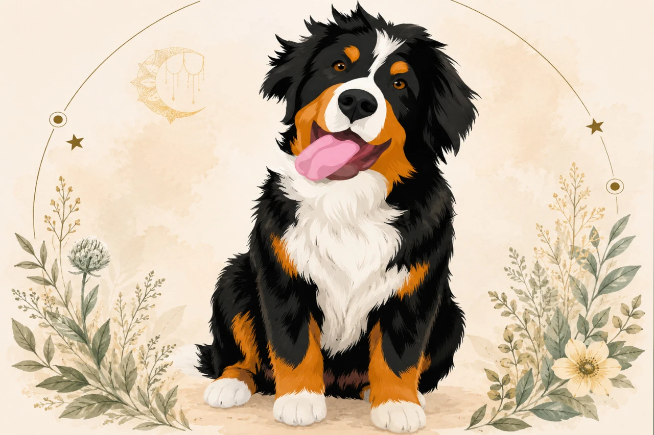 Chien bouvier bernois dans un environnement naturel
