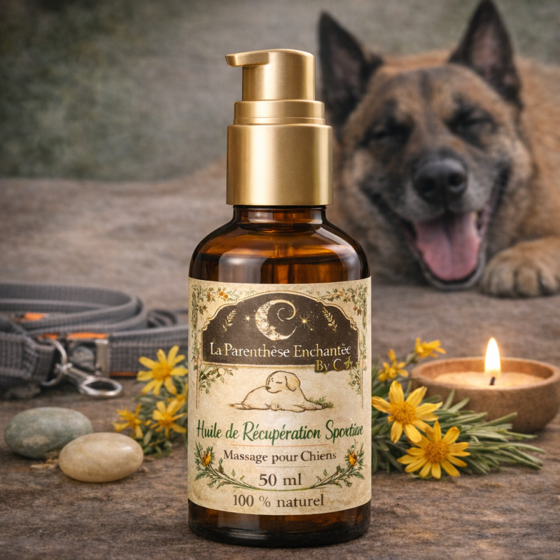 Huile de massage Récupération Sportive pour chien